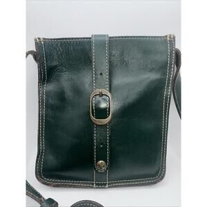 Patricia Nash Venezia Heritage Crossbody Purse Leather Bag Green 9.5" X 8.5"
